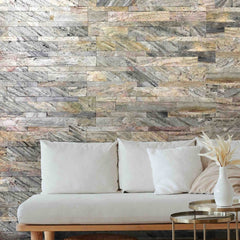 ROME Split Face Quartzite Natural Stone Peel & Stick Wall Panel - 15 x 60cm