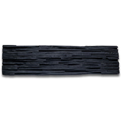 LINEAR SLIMWOOD BROKEN Split Face Matt Black Wood Panel - 15 x 60cm