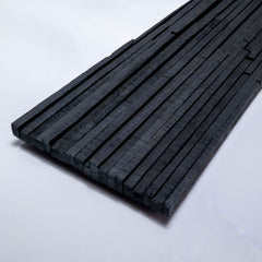 LINEAR SLIMWOOD NATURAL Split Face Matt Black Wood Panel - 15 x 60cm
