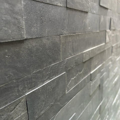 MOSCOW SESAME BLACK Peel & Stick Slate Desert Black Flexible Wall Tile - 15 x 60cm