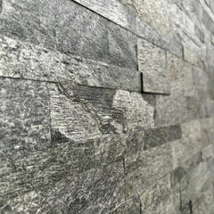 NEW YORK SILVER SHINE Split Face Quartzite Peel & Stick Wall Tile - 15 x 60cm