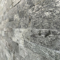 NEW YORK SILVER SHINE Split Face Quartzite Peel & Stick Wall Tile - 15 x 60cm