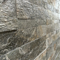TOKYO EMERALD Split Face Quartzite Natural Stone Peel & Stick Wall Panel - 15 x 60cm