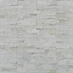 WHITE Split Face Quartzite Natural Stone Peel & Stick Wall Tile - 15 x 60cm
