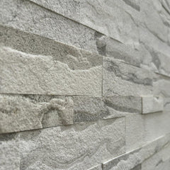 SATVARIO WHITE Split Face Marble Peel & Stick Wall Tile - 15 x 60cm