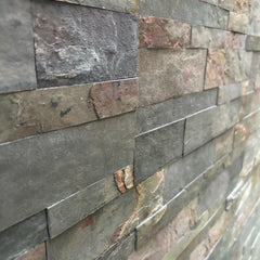 VIENNA HESSONITE Split Face Slate Plain Face Peel & Stick Veneer Panel - 15 x 60cm