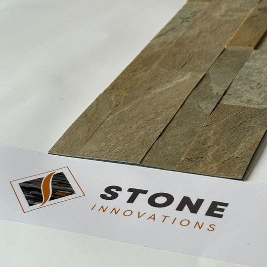 AUTUMN TAN Split Face Slate Peel & Stick Wall Tile - 15 x 60cm