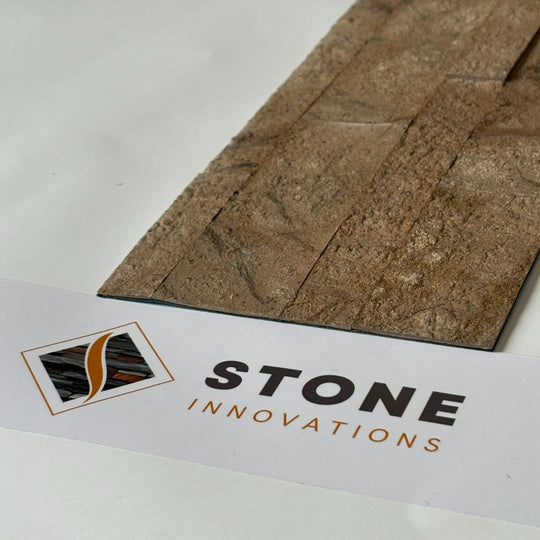 FOREST BROWN Split Face Marble Peel & Stick Wall Tile - 15 x 60cm