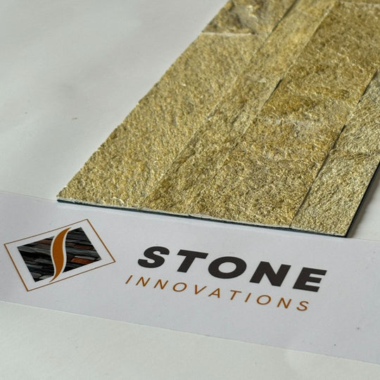 COPPER CHAMPAGNE Split Face Quartzite Peel & Stick Wall Tile - 15 x 60cm