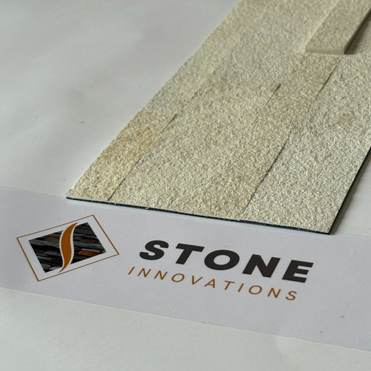 MOON STONE Split Face Sandstone Peel & Stick Natural Stone Wall Panel - 15 x 60cm
