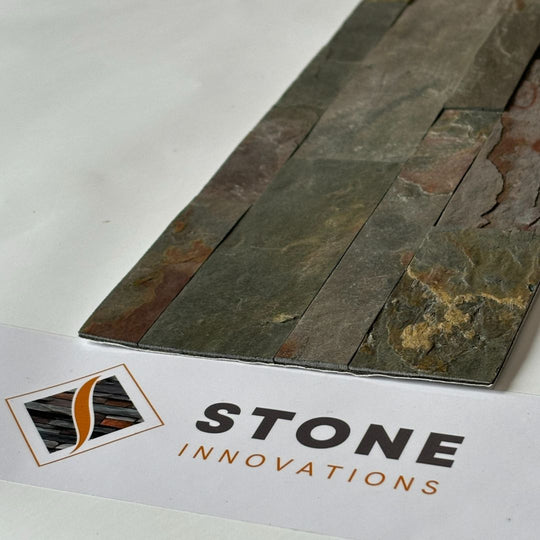 VIENNA HESSONITE Split Face Slate Plain Face Peel & Stick Veneer Panel - 15 x 60cm