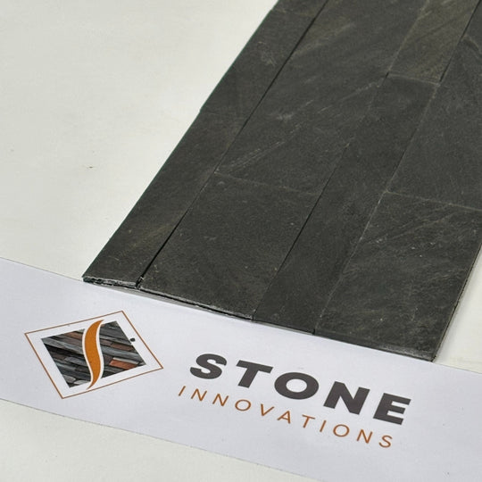 MOSCOW SESAME BLACK Peel & Stick Slate Desert Black Flexible Wall Tile - 15 x 60cm