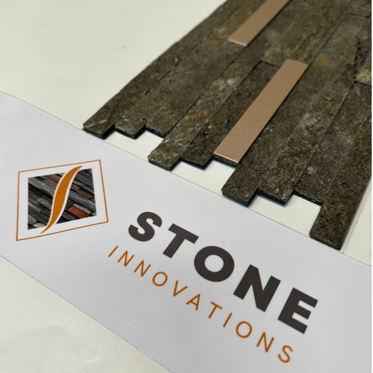 TOKYO EMERALD Split Face Small Lock Peel & Stick Wall Tile with Metal - 15 x 31.2cm