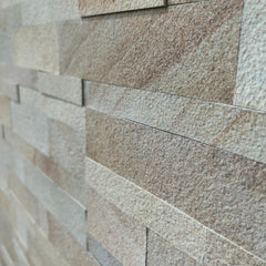 MOON PEARL Split Face Sandstone Peel & Stick Natural Stone Wall Panel - 15 x 60cm