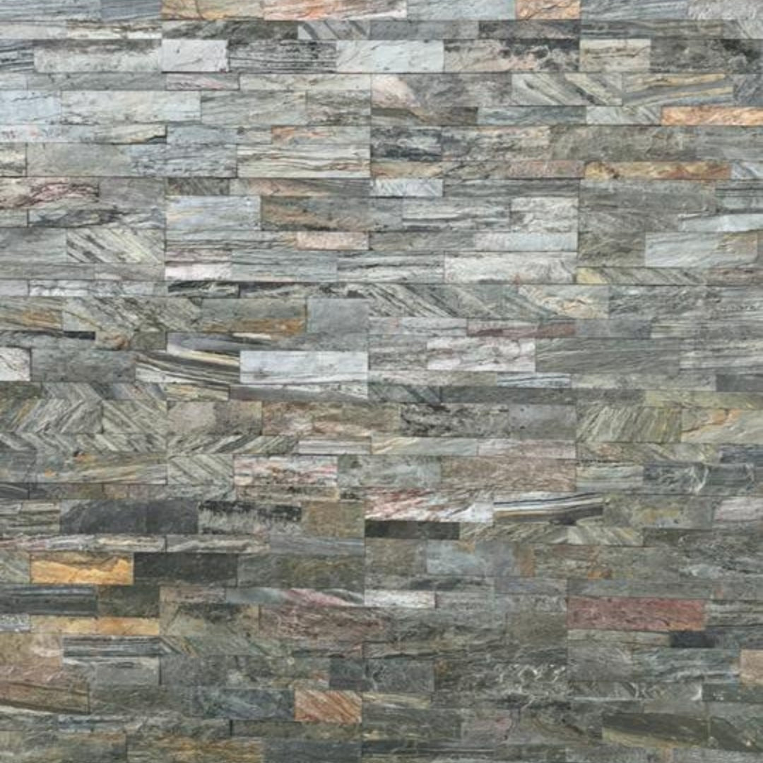 ROME Split Face Quartzite Natural Stone Peel & Stick Wall Panel - 15 x ...