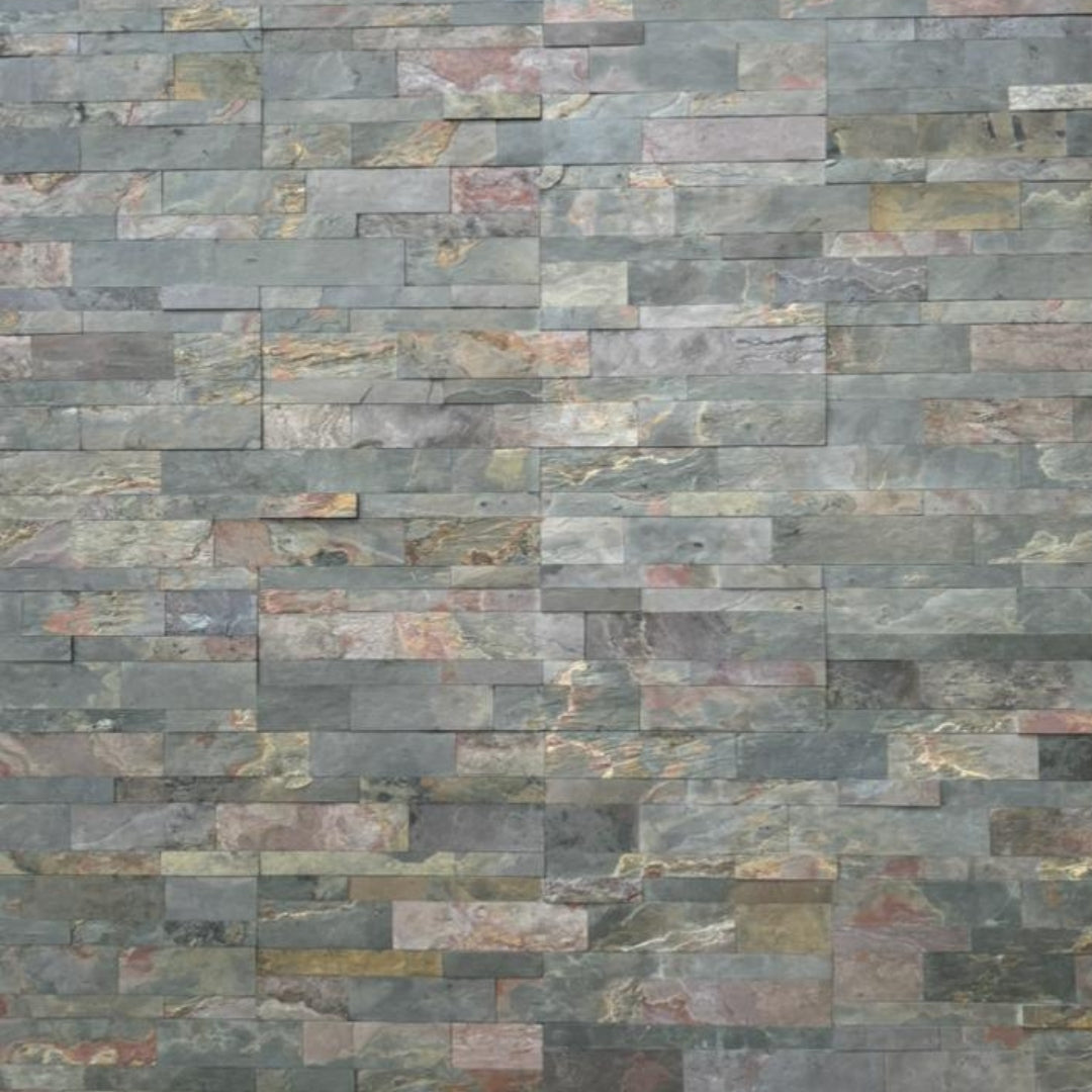 Hand Split Slate Texture VIENNA HESSONITE Split Face Slate Plain Face Peel & Stick Veneer Panel ...