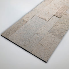 WHITE Split Face Quartzite Natural Stone Peel & Stick Wall Tile - 15 x 60cm