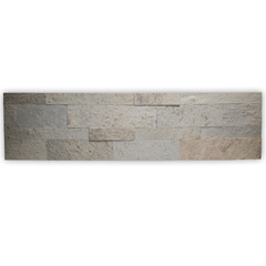 WHITE Split Face Quartzite Natural Stone Peel & Stick Wall Tile - 15 x 60cm